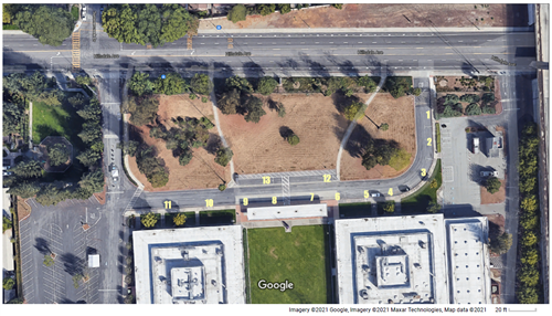 Display of bus pickup locations at SVCTE bus loop